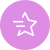 PicMonkey animation icon: Purple circle with white outline star and two dashes on side to signify movement. 