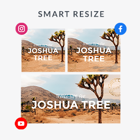 Multiple social media images sized with PicMonkey's Smart Resize tool.